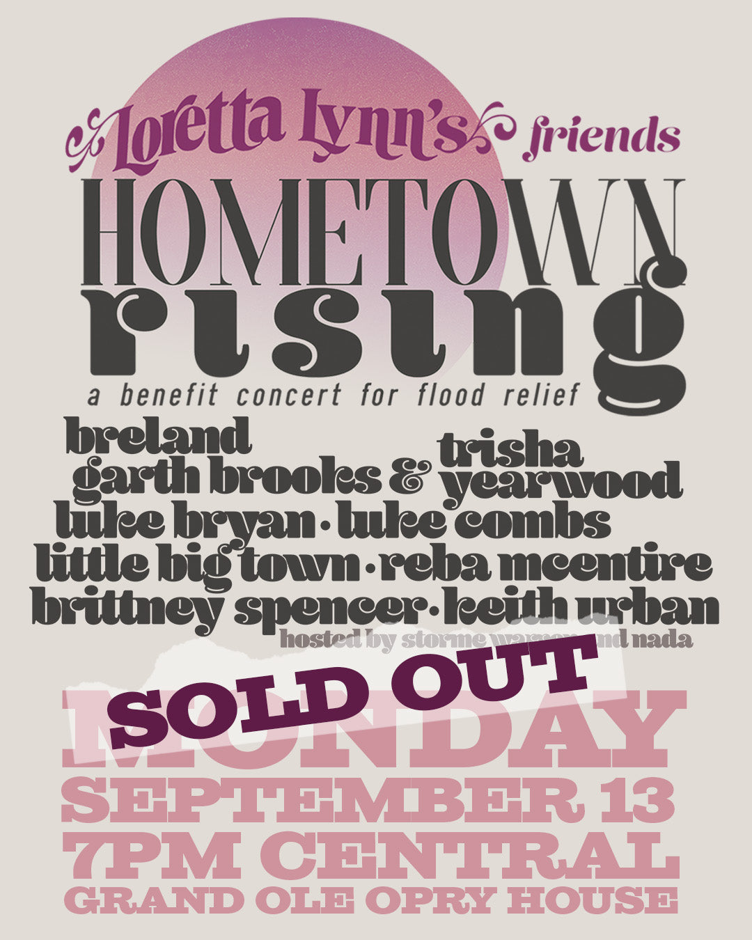 Breland, Little Big Town, Reba McEntire, Brittney Spencer and Keith Urban Added to Loretta Lynn's Friends: Hometown Rising Flood Relief Benefit Concert